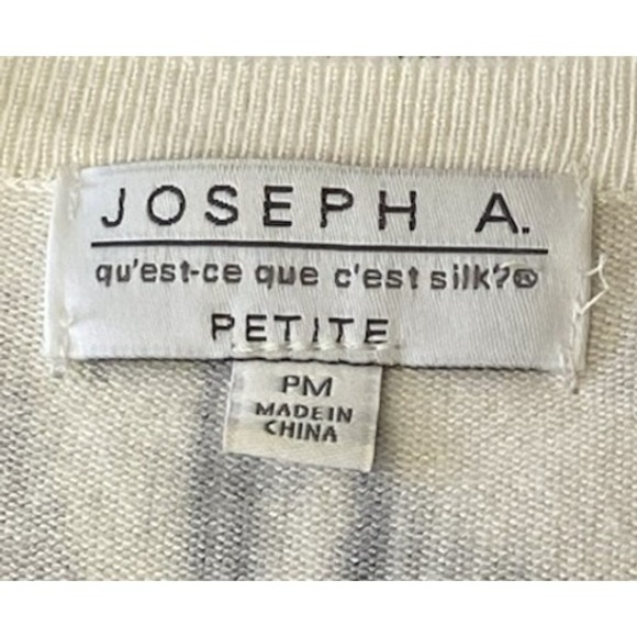 Joseph A. Women Petite Medium Cardigan Sweater Floral Painterly 3/4 Sleeve PM - Picture 9 of 12